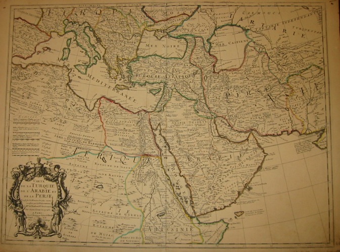 De l'Isle Guillaume (1675-1726) Carte de la Turquie, de l'Arabie et de la Perse 1720 ca. Parigi